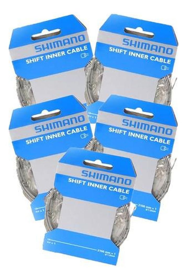 Pack 5 Cables Piolas Cambio Shimano 1.2 X 2100mm Negro