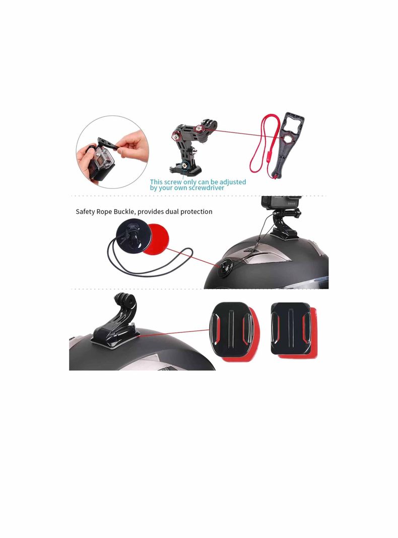 Soporte Gopro Frontal Y Lateral Para Casco De Moto-bicicleta-1