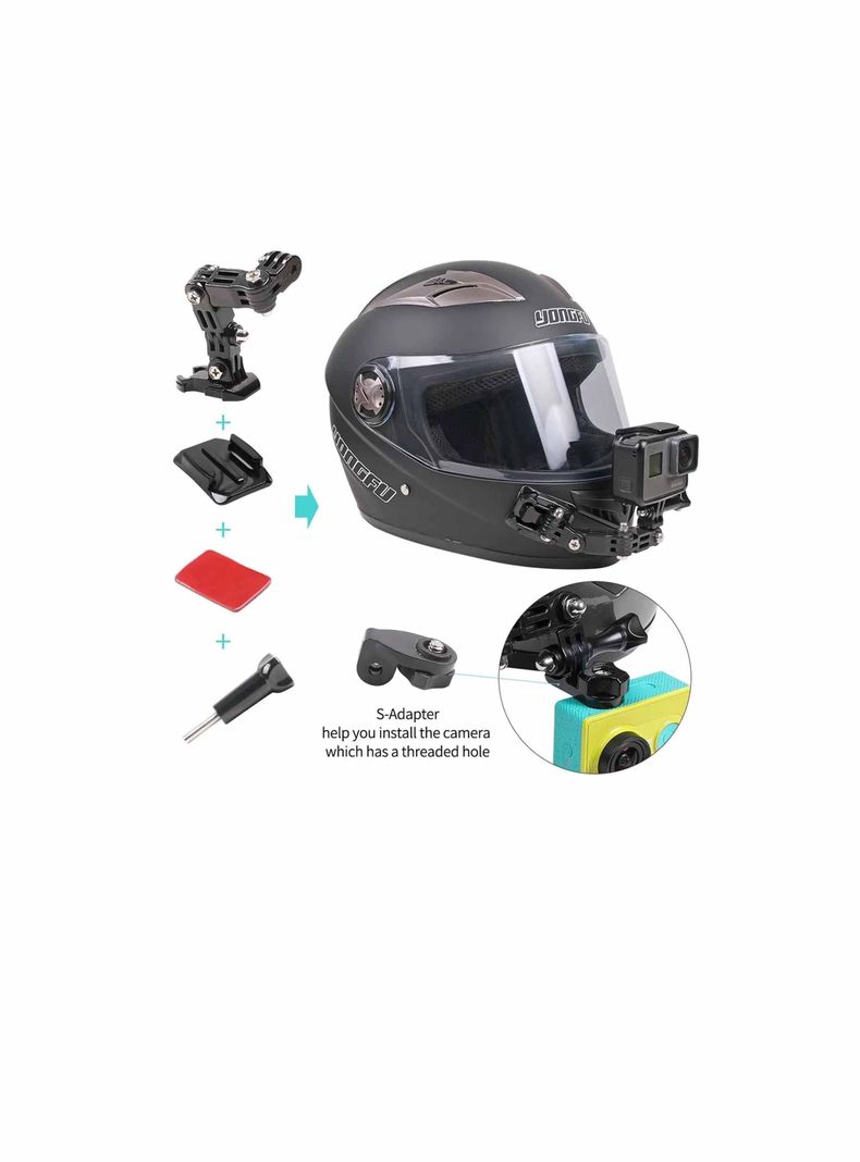 Soporte Gopro Frontal Y Lateral Para Casco De Moto-bicicleta-2