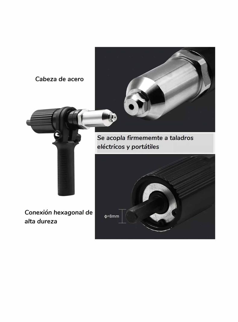 Remachadora Portátil Para Taladros, Accesorio Remaches Pop-4