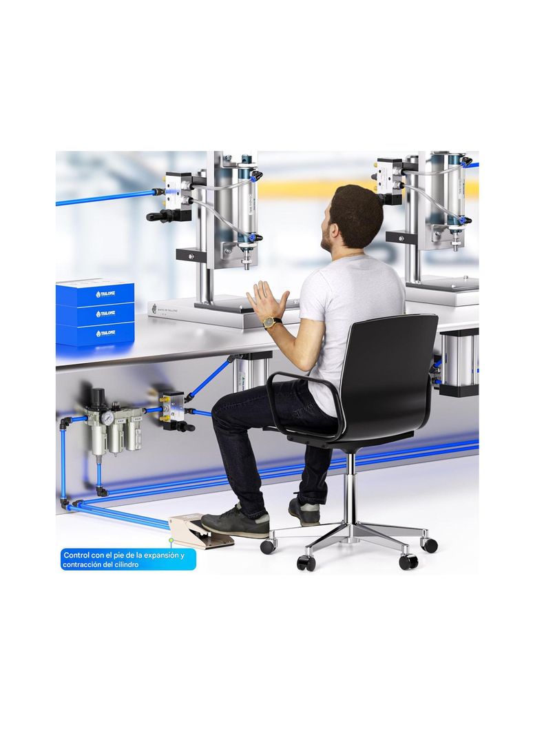 Válvula Neumática De Pedal Fv320 Prensa 3/2 Neumática Medida-3