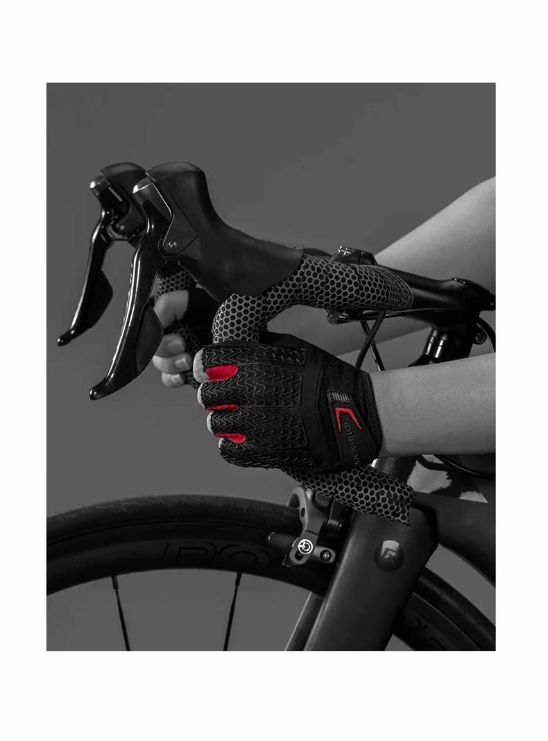 Guantes Con Gel Rockbros, Mtb Ruta Sin Dedos Bicicleta-6