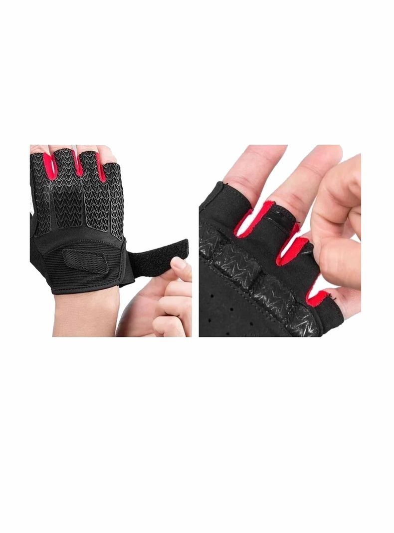 Guantes Con Gel Rockbros, Mtb Ruta Sin Dedos Bicicleta-5