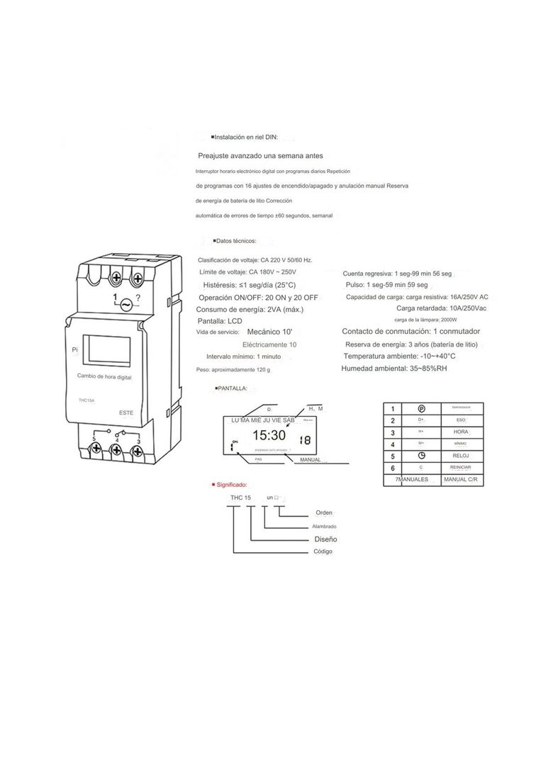 Timer Din Automático Programable Digital Temporizador 220v-5