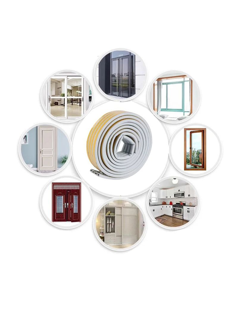 Burlete Cinta 5 Mts Aislante Térmico Adhesivo Puerta Ventana-3