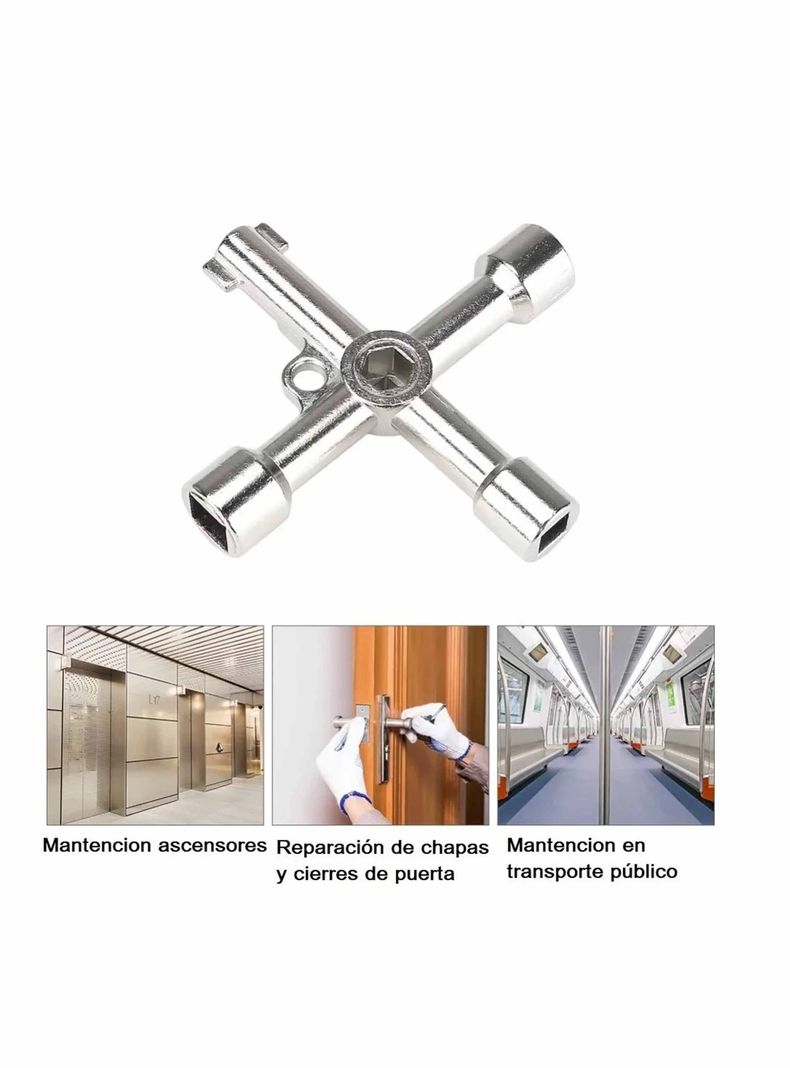 Llave 4 Vías / Cabezas Para Gabinetes Eléctricos Ascensores-2