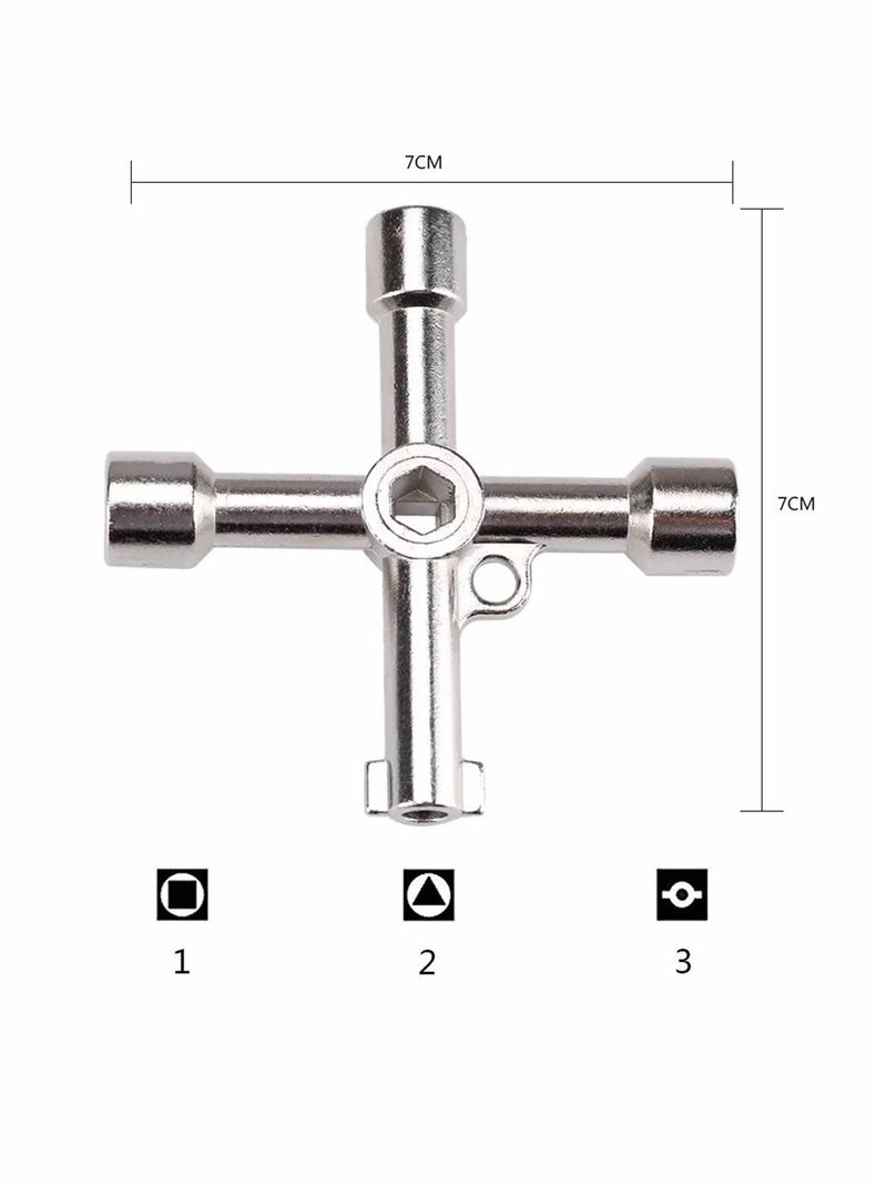 Llave 4 Vías / Cabezas Para Gabinetes Eléctricos Ascensores-3