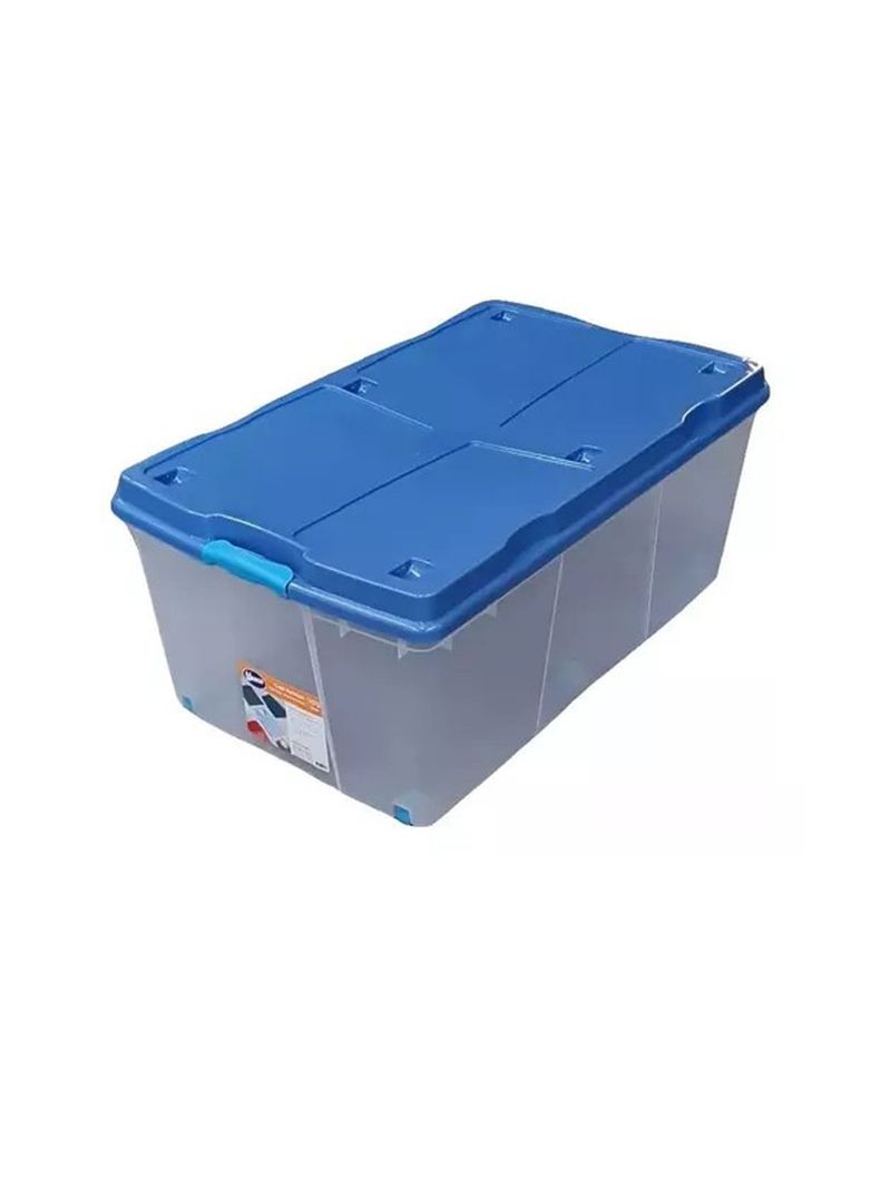 Caja Organizadora 100lts Wenco C Ruedas 82x48x35cm Apilable-0