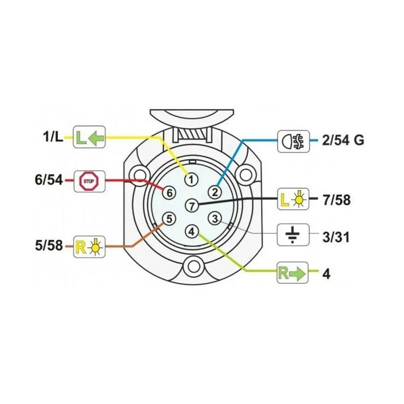 Set Enchufe 7 Pin Macho Hembra Carro Arrastre Remolque-6