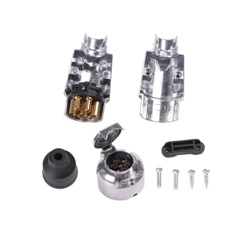 Set Enchufe 7 Pin Macho Hembra Carro Arrastre Remolque-2