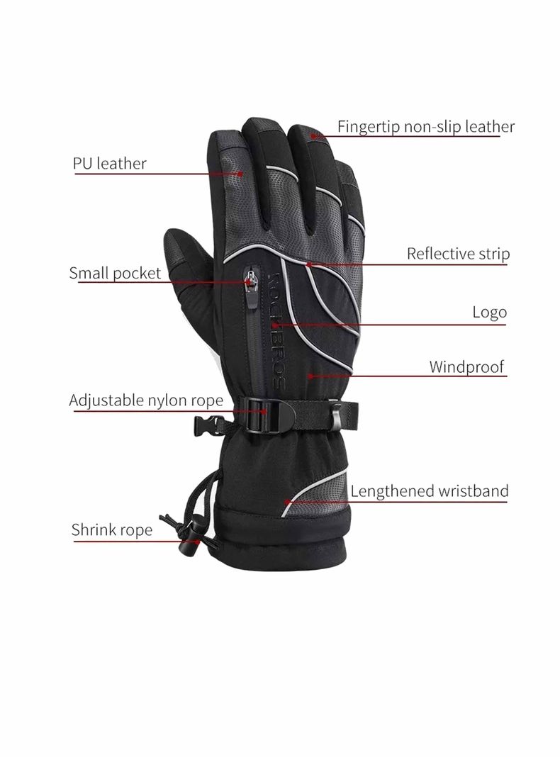 Guantes Rockbros -10º / -20º Nieve Moto Bicicleta Montañismo-1