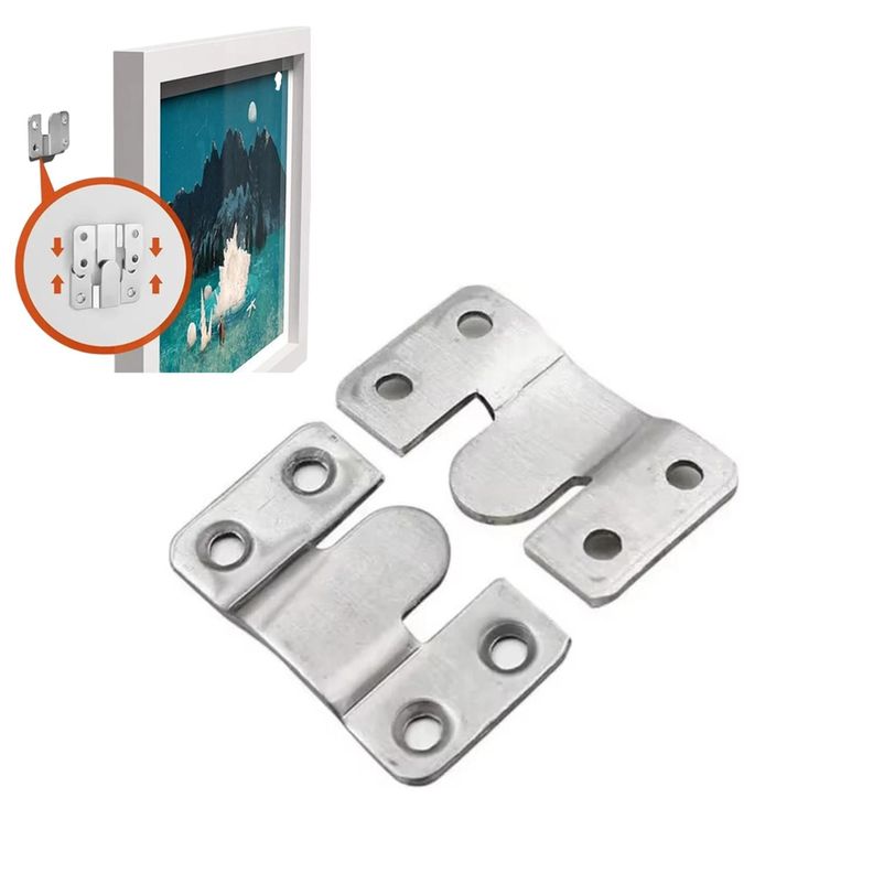 Set Colgador Empotrado Acero inox espejos Cuadros Montaje