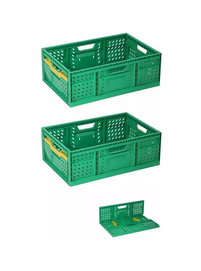 Pack 2 Caja Hortalicera Plegable Apilable 65 Lts 60x40x30 Cm-0