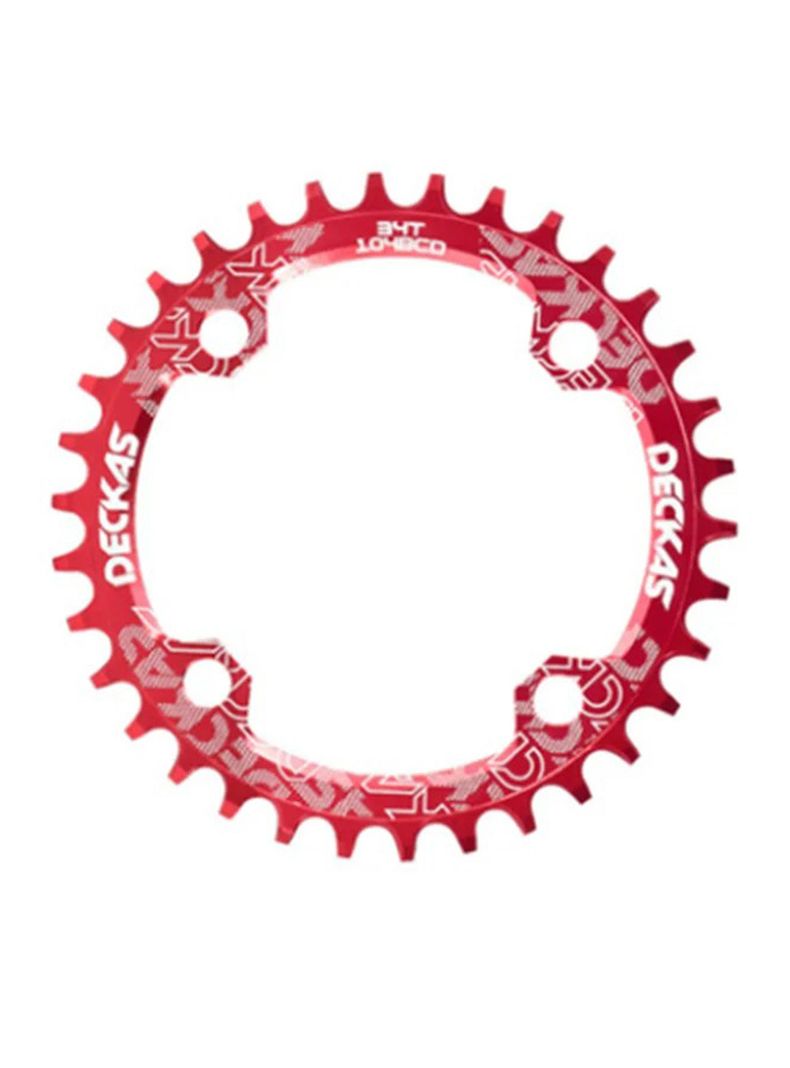 Plato Redondo Mtb Narrow Wide Bicicleta 34t Rojo-0