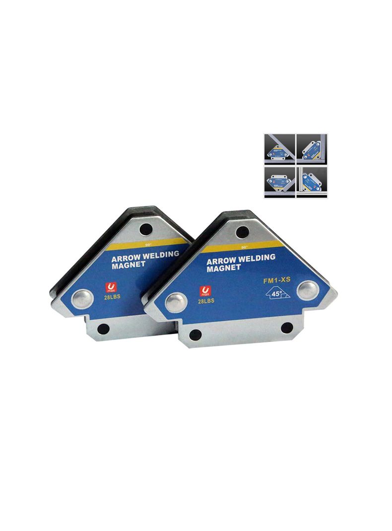 Set 2 Escuadras Magnéticas Soldar Ángulos 45° 90° 135° 28lbs-0