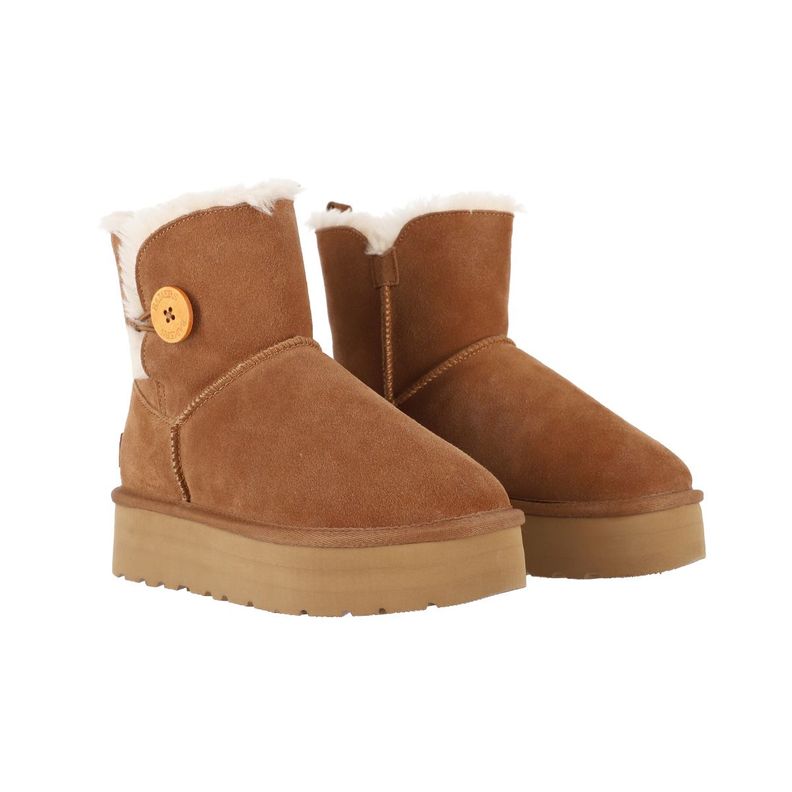 Bota Mujer Bamers Blast Button Cuero Caramelo-4