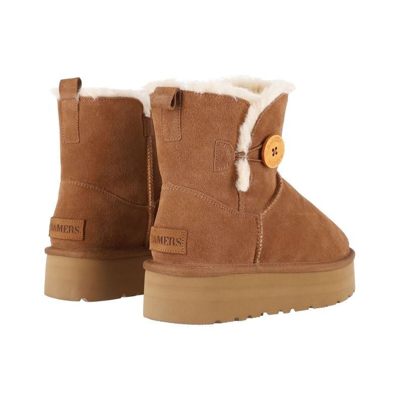 Bota Mujer Bamers Blast Button Cuero Caramelo-5