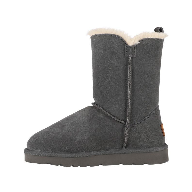Botas Mujer Bamers Blast Button Cuero Gris Oscuro-1