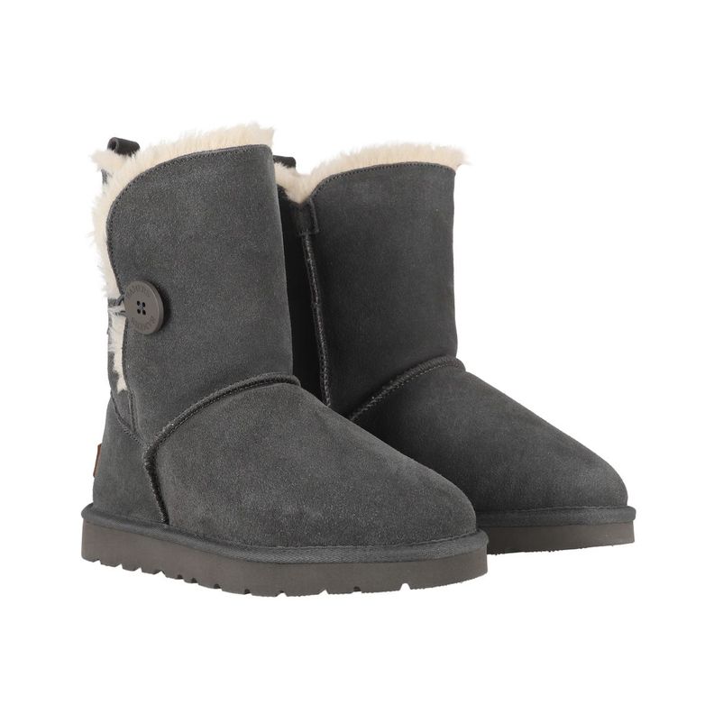 Botas Mujer Bamers Blast Button Cuero Gris Oscuro-4