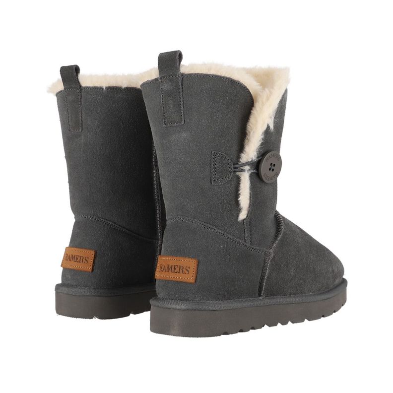 Botas Mujer Bamers Blast Button Cuero Gris Oscuro-5