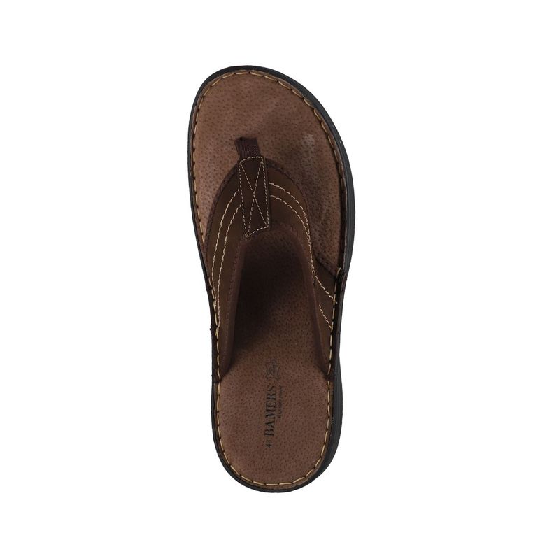 Hawaianas Hombre Flip Leather Café Bamers-2