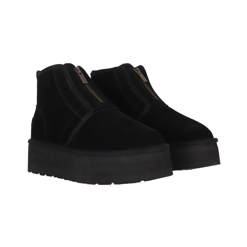 Bota Bamers Blast Zip Cuero Mujer Negro-4