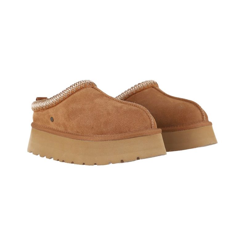 Pantufla Mujer Bamers Piemonte Cuero Caramelo-4