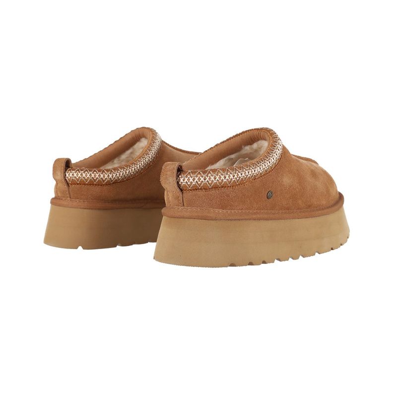 Pantufla Mujer Bamers Piemonte Cuero Caramelo-5