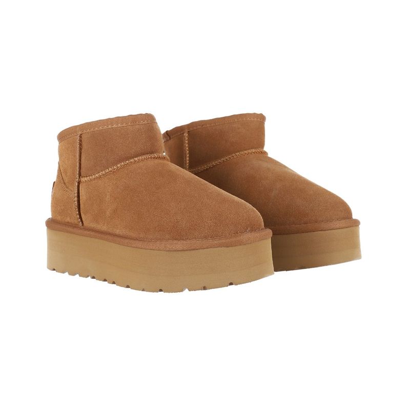 Botas Mujer Bamers Blast Mini Plataforma Cuero Caramelo-2