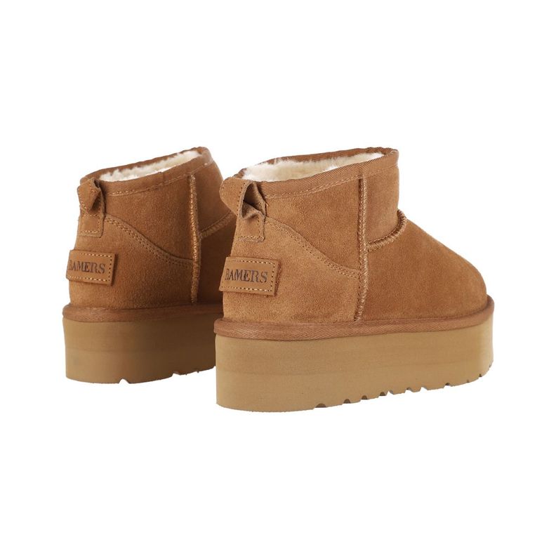 Botas Mujer Bamers Blast Mini Plataforma Cuero Caramelo-3