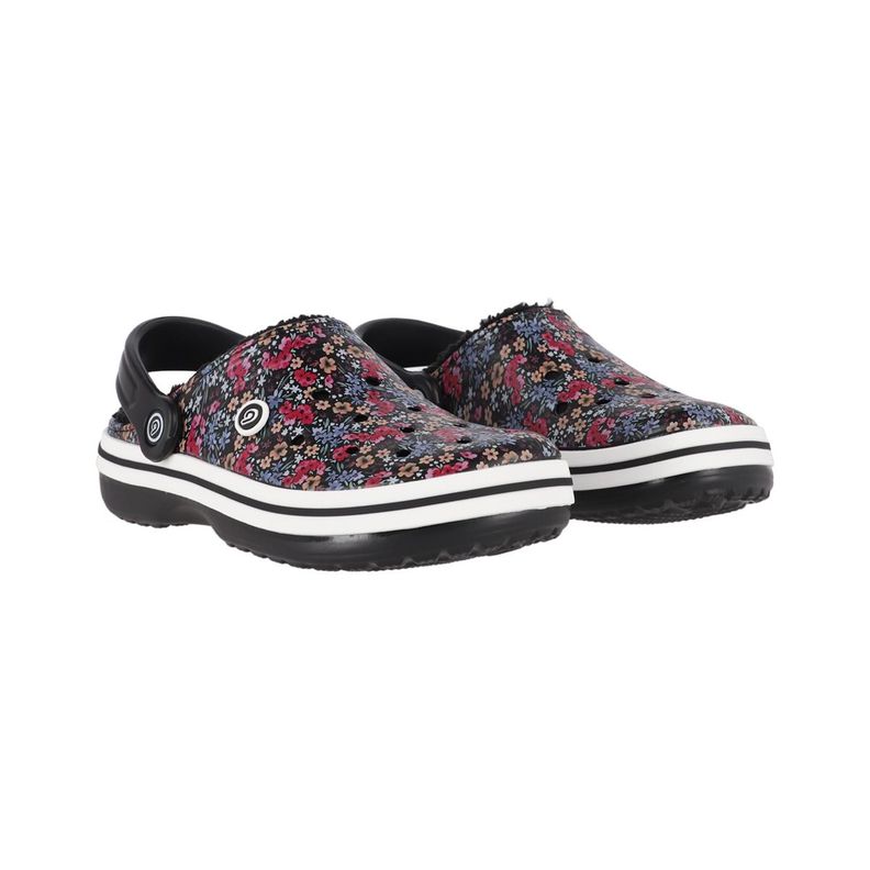 Zuecos Mujer Bamers Refugio Line Negro Print-4