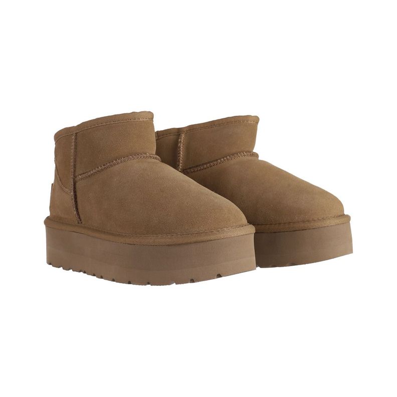Botas Mujer Bamers Blast Mini Plataforma Cuero Taupe-4
