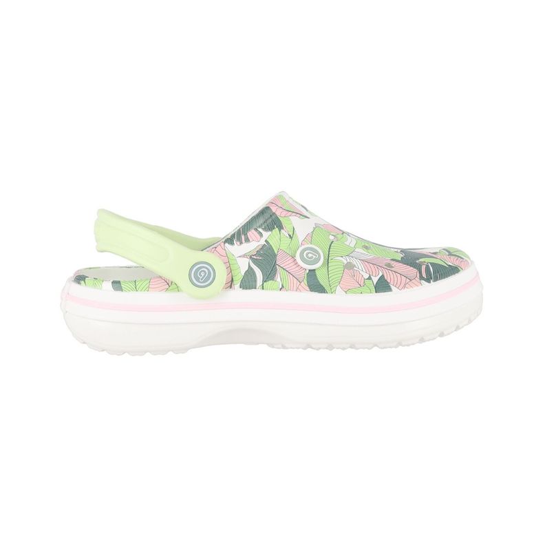 Zuecos Mujer Blanco Print Bamers Airline-0