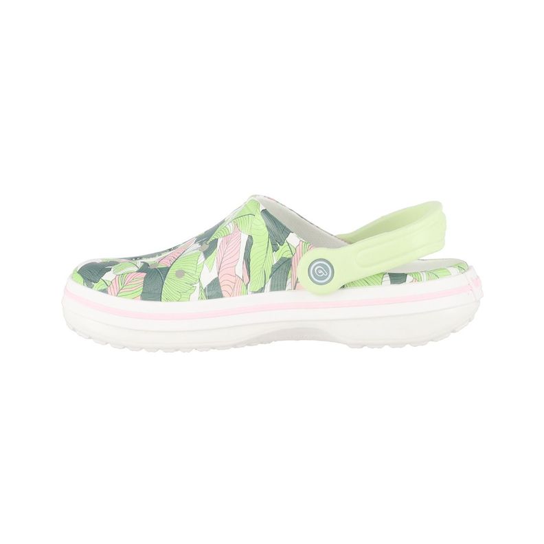 Zuecos Mujer Blanco Print Bamers Airline-1