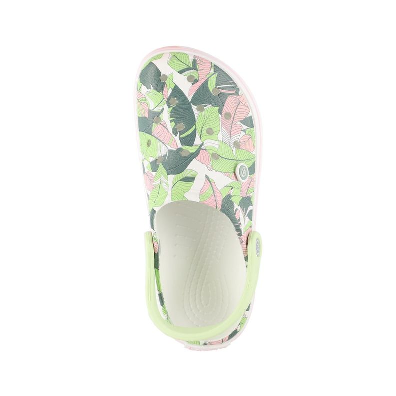 Zuecos Mujer Blanco Print Bamers Airline-2