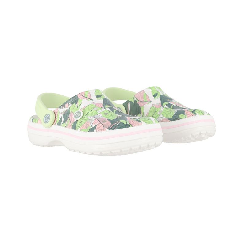 Zuecos Mujer Blanco Print Bamers Airline-4