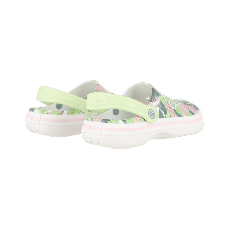 Zuecos Mujer Blanco Print Bamers Airline-5