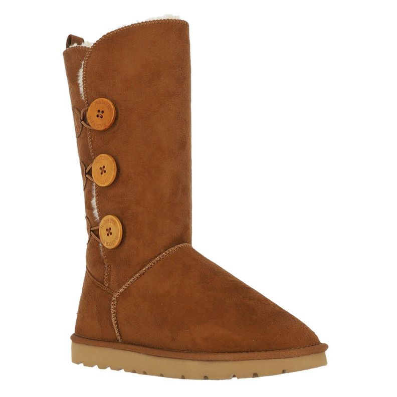 Bota Bamers Blast Button High Fiber Mujer Caramelo-1