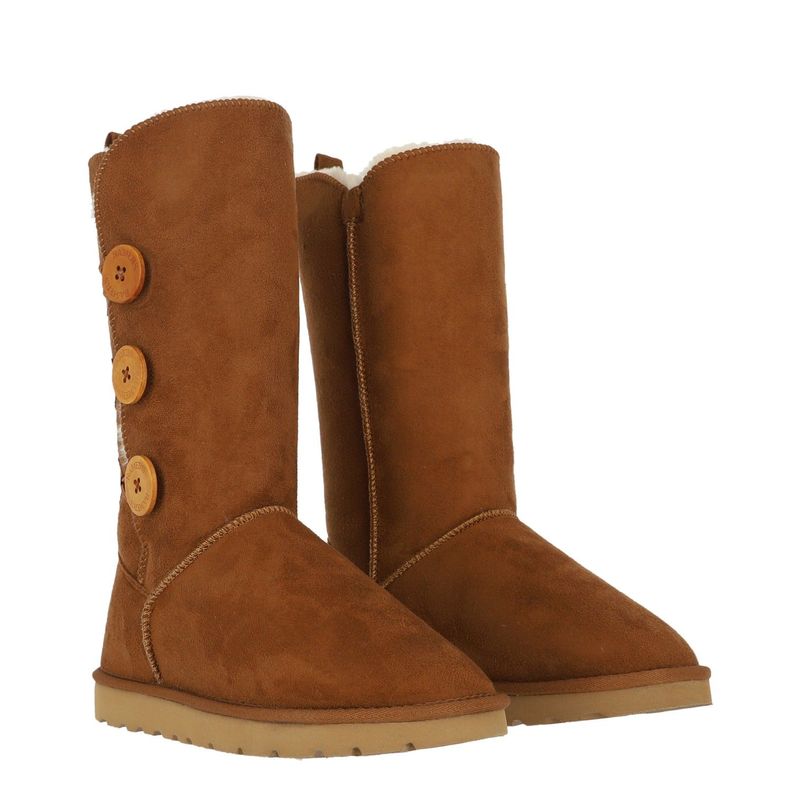 Bota Bamers Blast Button High Fiber Mujer Caramelo-3
