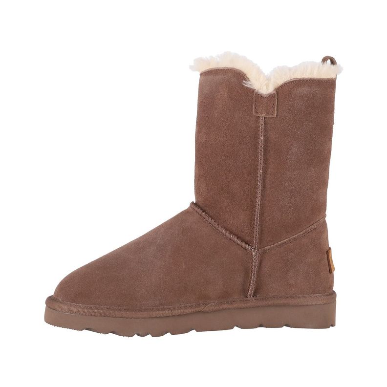 Botas Mujer Bamers Blast Button Cuero Marrón-1
