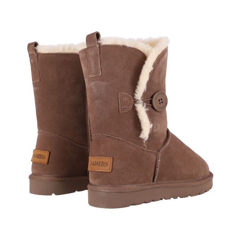 Botas Mujer Bamers Blast Button Cuero Marrón-5