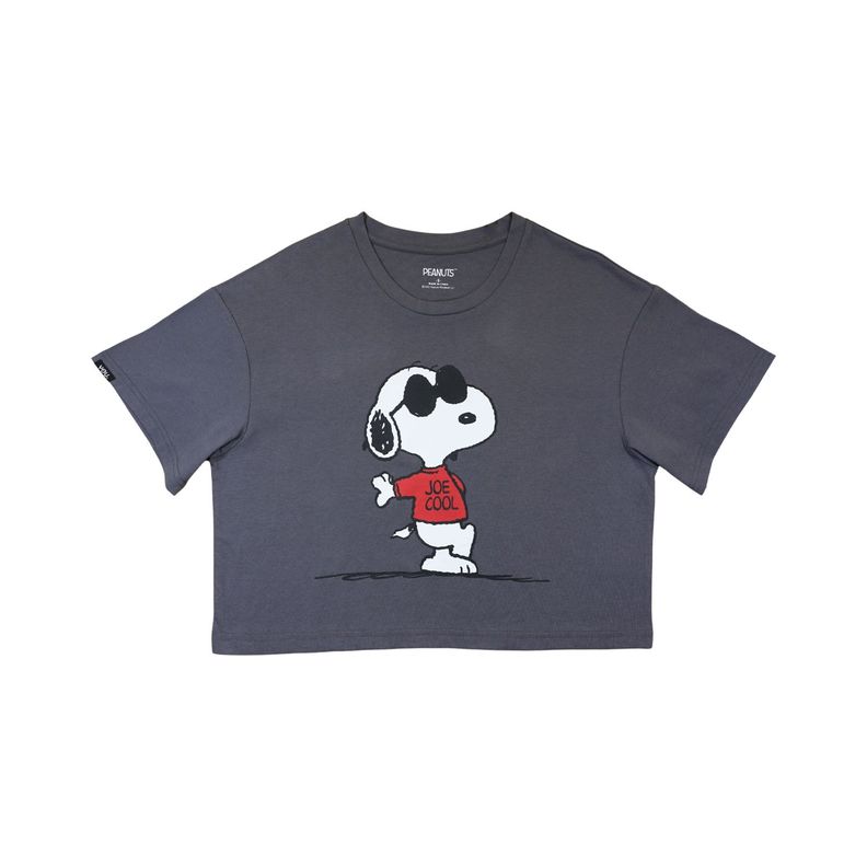 Polera Mujer Glasses Gris Snoopy-0