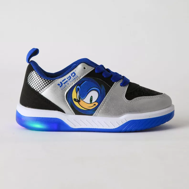 Zapatilla Luces Nino Cara Azul Sonic Negro 24