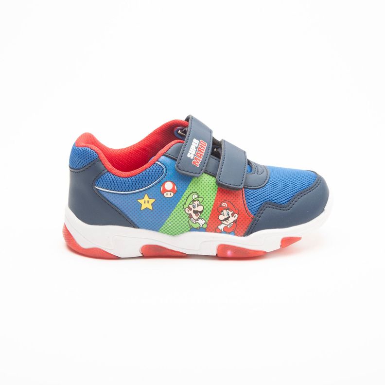 Zapatilla Urbana Niño Velcro Mario Bros Azul Nintendo-0