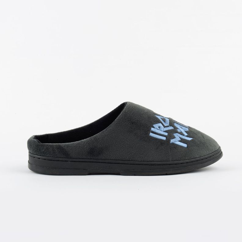Pantufla Hombre Skull Gris Iron Maiden-2