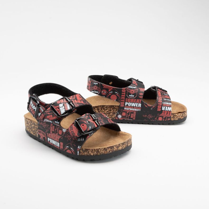 Sandalias Niño Spiderman Black Negro Marvel-1
