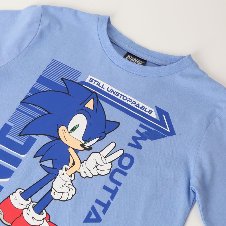 Polera Manga Larga Niño Outta Here! Azul Sonic-1