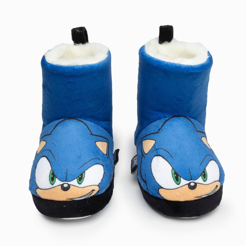 Pantufla Bota Niño Cara Azul Sonic-1