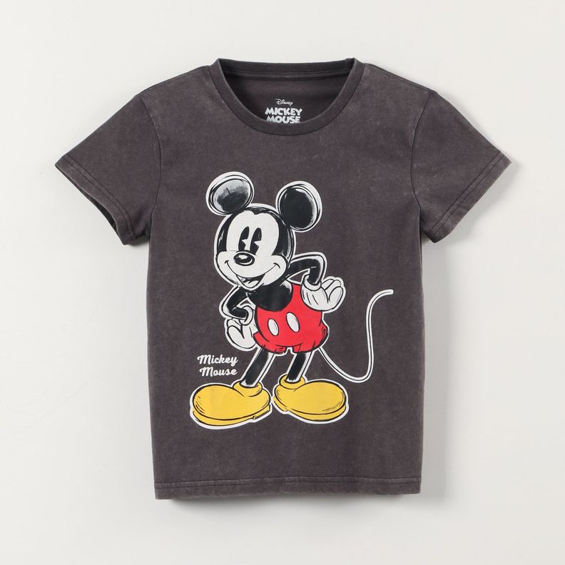 Polera Manga Corta Niña Mickey Gris Disney-0