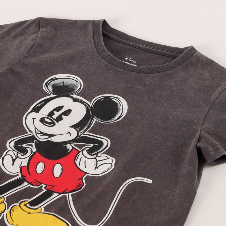 Polera Manga Corta Niña Mickey Gris Disney-1